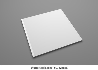 Blank 3D Illustration Square Brochure Cover Mockup