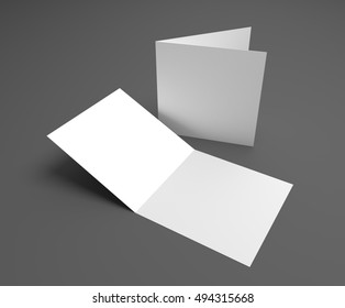 Blank 3d Illustration Square Greeting Card On Dark Gray