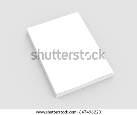 blank 3d rendering book for design uses, isolated on gray background