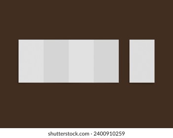 Blank 4-panel roll fold leaflet 3d render to present your design