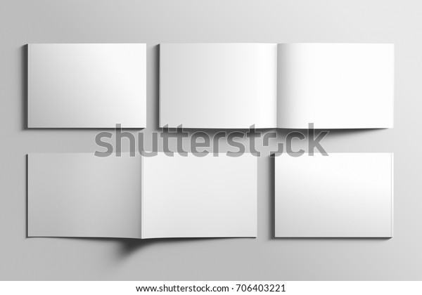 Download Blank A4 Photorealistic Landscape Brochure Mockup Stock Illustration 706403221