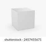 Blank advertising Custom Squared Cube Pop Up Design Display Box, 3d render illustration.