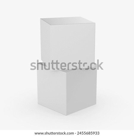 Blank advertising Custom Squared Cube Pop Up Design Display Box, 3d render illustration.