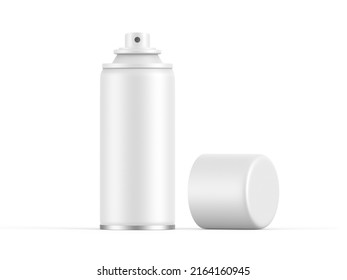 Blank Aerosol Spray Can Mockup, Antiperspirant Aerosol Can For Branding On Isolated White Background, 3d Render Illustration.