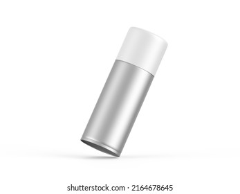 Blank Aerosol Spray Can Mockup, Antiperspirant Aerosol Can For Branding On Isolated White Background, 3d Render Illustration.