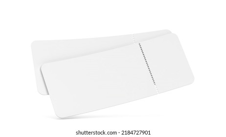 Blank Airplane Or Event Ticket Mockup. 3d Illustration Isolated On White Background 
