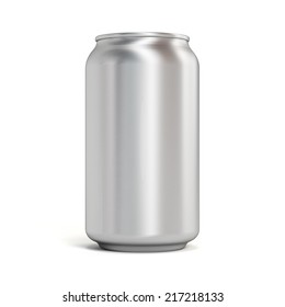 Blank Aluminum Soda Can On White Background