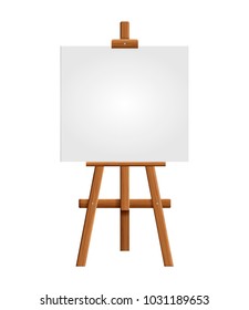 Blank Art Board Realistic Wooden Easel Stock Illustration 1031189653 ...