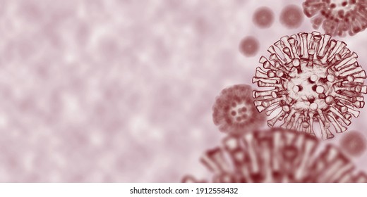 Blank background with virus coronavirus covid-19. Medicine concept. 3d rendering