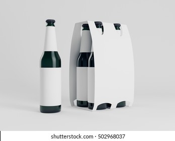 Blank Beer Packaging Template. 3d Rendering