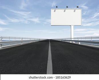 Blank Billboard  On The Highway