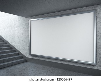 Blank Billboard In Subway