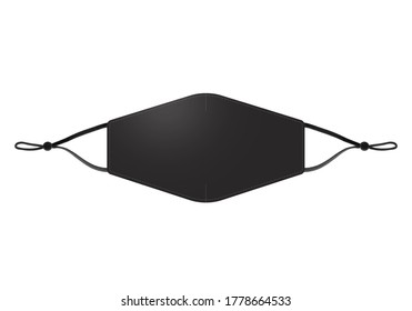 Blank black cotton reusable cloth mask isolated on white background. Flat view. Empty surgical mask for mockup. Clear protective fabric face covering for template & branding. Studio Photography - Powered by Shutterstock