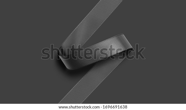 Download Blank Black Curl Silk Ribbon Mockup Stock Illustration 1696691638