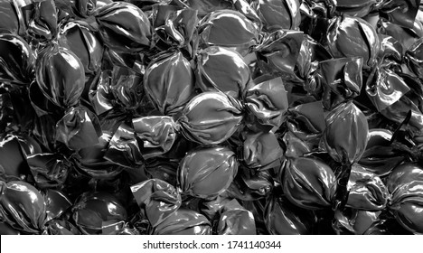 Blank Black Hard Candy Mock Up Stack, 3d Rendering. 