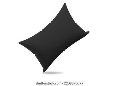 Blank Black Long Pillow Mockup Isolated On White Background. 3d Rendering.