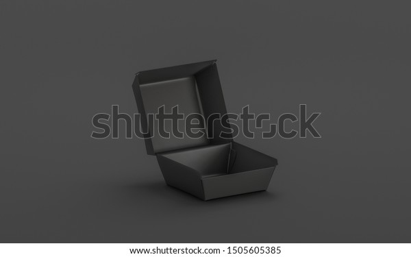 Download Blank Black Opened Burger Box Mockup Stock Illustration 1505605385