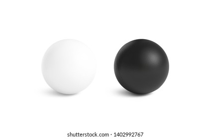 Blank black and white stress ball mockup,front view isolated, 3d rendering. Clear empty stres reliever soft balloon mock up design template. Clean antistress bal. Squeeze it in your hands and soothe.
