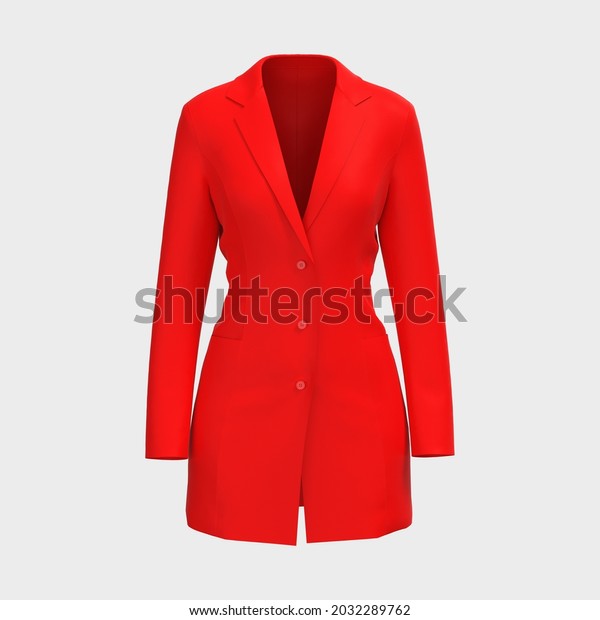 Blank Blazer Mockup Front View 3d Stock Illustration 2032289762 ...