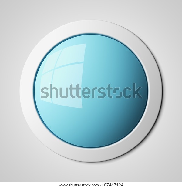 Blank Blue Button 3d Render Stock Illustration 107467124