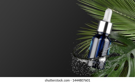 Blank Blue Glass Dropper Bottle Mockup Stock Illustration 1444807601