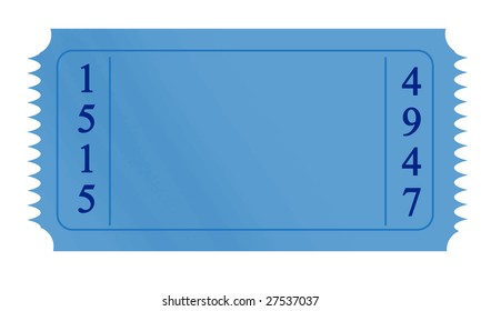 Blank Blue Raffle Ticket Isolated On Stock Photo (Edit Now) 1277466376