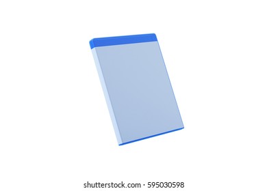 Blank Blu-ray Box or Case isolate on white background. 3D render