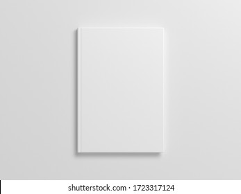 Blank book cover mock up on white background. View directly above. 3d illustration - Shutterstock ID 1723317124