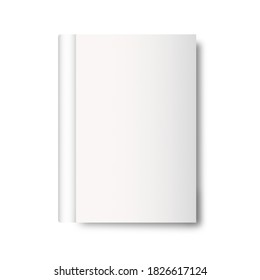 Blank Book Cover Mockup On White Background.