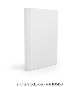Blank book cover over white background. 3D rendering