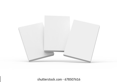 Blank book template, mockup for design uses in 3d rendering, three floating books