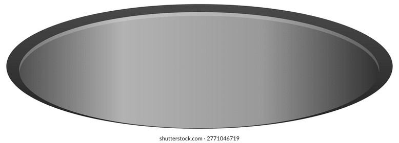 Blank bottomless hole element, flat vector design isolated