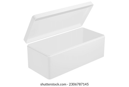 blank box rectangular open and cover lid   clean white background  perfect for presenting 3D rendering box model advertisements 