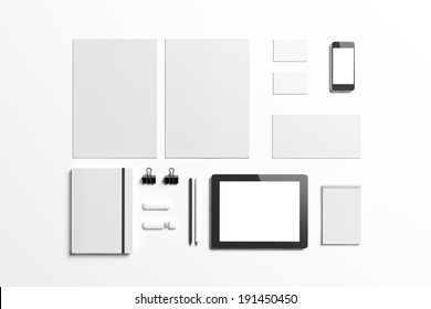 Blank Branding Elements To Replace Your Design Isolated On White