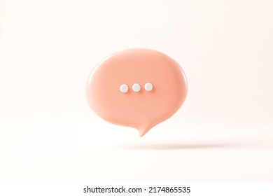 Blank bubble talk or comment sign symbol on pastel background. copy space, 3d render.