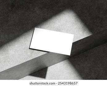 Blank business cards on light grey background. Mockup for design. 3d rendering. - Powered by Shutterstock