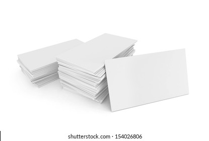 Blank business cards in stack, isolated on white - Powered by Shutterstock