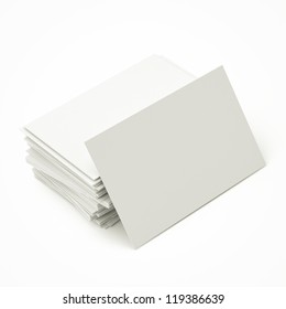 Blank Business Cards In Stack, To Replace With Own Image.