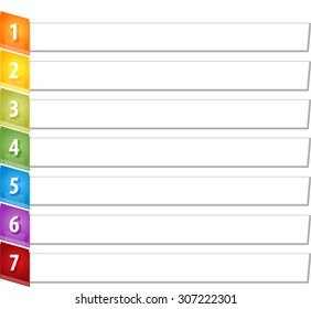 Blank business strategy concept infographic diagram illustration Slant Items Seven - Powered by Shutterstock