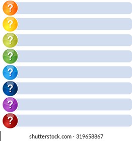 Blank Business Strategy Concept Infographic Diagram Illustration Question List Eight