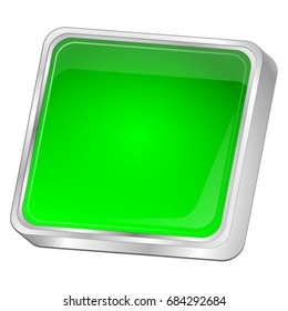 blank Button - 3D illustration