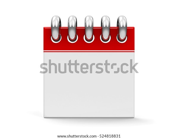 Blank Calendar Icon Ring Threedimensional Rendering Stock Illustration ...