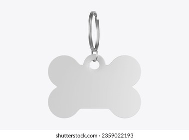 Blank Cat Dog Id Tag Name Pendant Bone Necklace Collar Mockup, 3d illustration.	 - Powered by Shutterstock