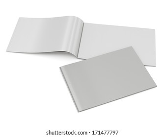 Blank Catalog In A4 Horizontal Format On White Background