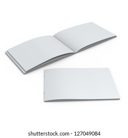 Blank Catalog  Mock Up In A4 Horizontal Format On White Background