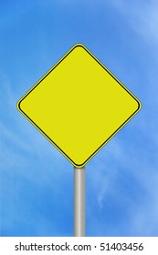 Blank Yellow Diamond Road Sign Rural Stock Photo (Edit Now) 138938453