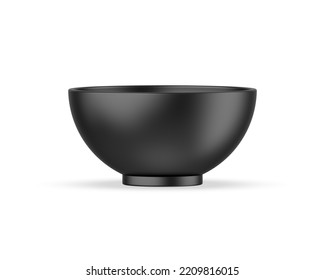 Blank Ceramic Bowl Mockup Template On Isolated White Background, 3d Render Illustration.