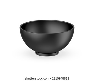 Blank Ceramic Bowl Mockup Template On Isolated White Background, 3d Render Illustration.