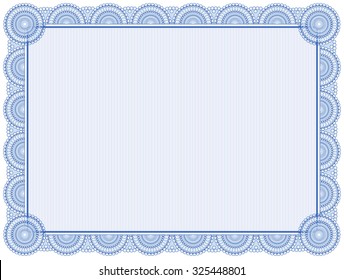 Blank certificate frame isolated on white 