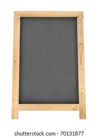 Blank Chalkboard Floor Stand Sign Isolate On White Background